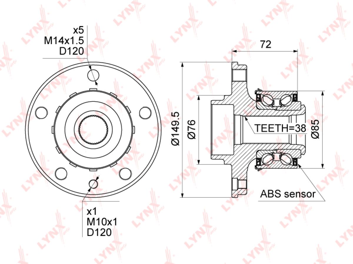Ступица передняя/задняя в сборе VW Touareg 7H0401611D